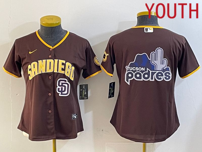 Youth San Diego Padres Blank Browm Game 2024 Nike MLB Jersey style 6